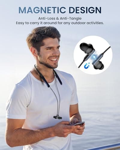Nsyee A18C Neckband Headphones, ANC Bluetooth 5.4 Wireless Earphones — view 4
