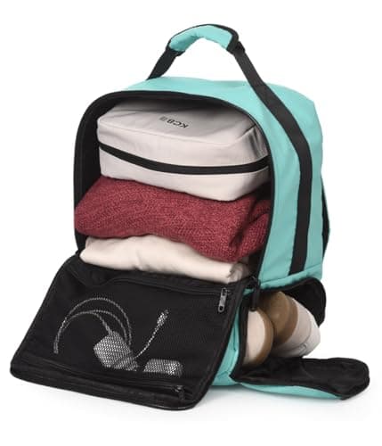KCB Underseat Skid Cabin Backpack | Airplane Cabin Tote Bag | Carry-on Luggage for Ryanair and Vueling | Lightweight Low-Cost Travel Backpack | Adjustable Handles | 100% Vegan, turquoise, Grande — view 4