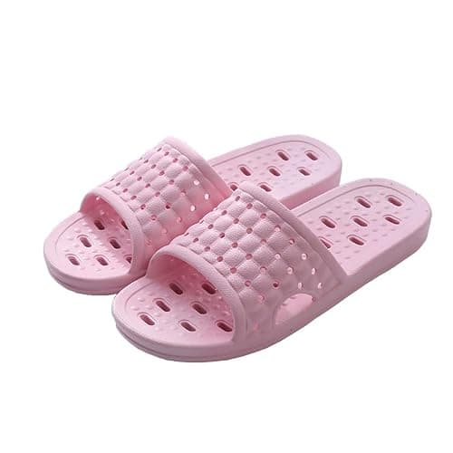 JIJIe Bathroom Slippers - Women & Men's Quick-Dry, Breathable Non-Slip Shower & Travel Slippers (Pink EU38/39)