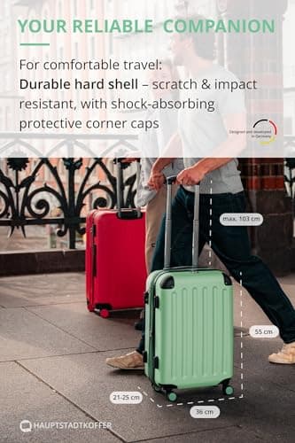 Hauptstadtkoffer Spree – Cabin Luggage, 55 × 35 × 20 cm for All Airlines, Travel Suitcase, Hard Shell Trolley, Carry-On Suitcase, Mint — view 3