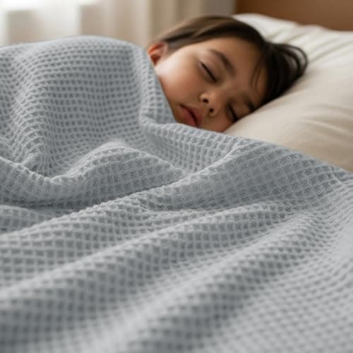 Utopia Bedding Waffle Weave Summer Blanket, (Cool Grey, Queen - 228x228 cm) — view 3