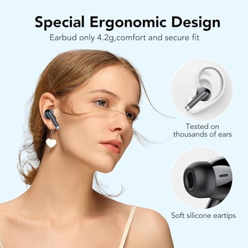 QXQ S26 Wireless Earbuds, In Ear Noise Cancelling Bluetooth 5.4 Headphones — view 4