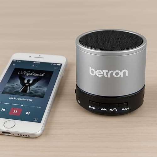 Betron KBS08 Bluetooth Speaker, Wireless, Portable, Mini, Silver — view 2
