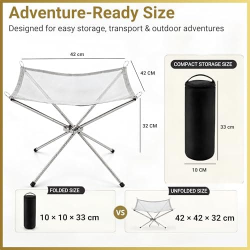 Portable Fire Pit for Camping with Heat Resistant Gloves and Carrying Bag — view 3