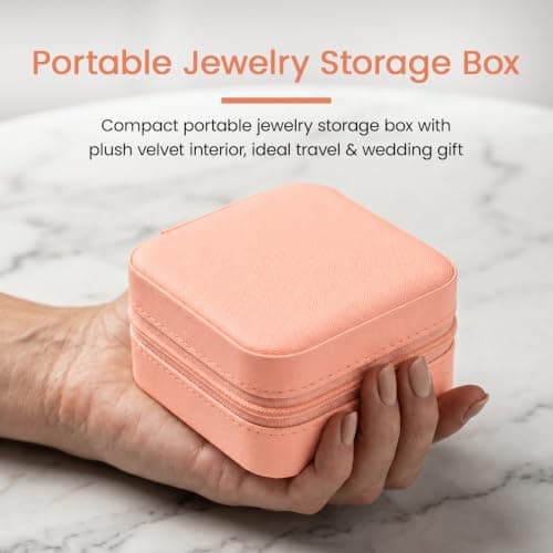 GoDyna 12 Pack Travel Jewelry Box PU Leather Organizer Portable Case Pink — view 3
