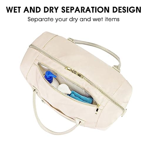 WANDF Cabin Bag 45x36x20 for Easyjet Underseat Travel, TSA Approved Quarts & Shoes Bags, Carry on Hand Luggage Weekend Bag for Women and Men (White 32L) — view 4
