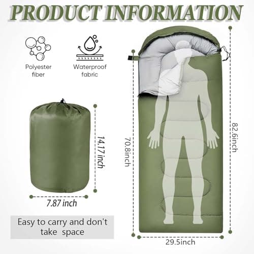 sleeping bag for Adults & Kids Sleeping Bags 3-4 Seasons, Lightweight, Waterproof, Small Packed Size, ultralight compact sleeping sack, Thick and Warm, Ideal for Backpacking, Camping, Travel, Hiking — view 2