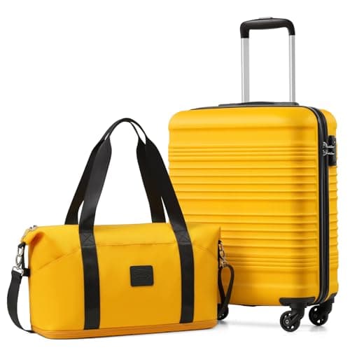 COOLIFE 55×40×20 Cabin Suitcase+40x25(36)x20cm Expandable Ryanair Cabin Bag