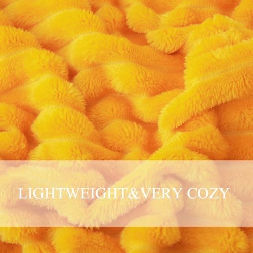 Linecooo Gold Fleece Throw Blanket 50”×60” for Couch Sofa Livingroom — view 5