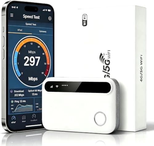 5G Wi-Fi 6 portable router, SIM-free MiFi device, 300Mbps ultra-fast internet, 3000 mAh battery, connects up to 28 devices – the perfect pocket Wi-Fi for travel, remote working and digital nomads-6
