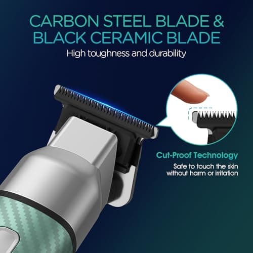 VOYOR Body Hair Trimmer for Men, Electric Mens Body Shavers Cordless, Green — view 4