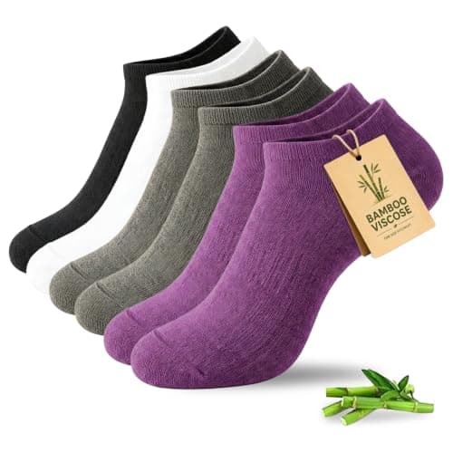 MAKABO Womens Bamboo Trainer Socks Low Cut Ankle Socks Breathable Seamless 6 Pack UK 5-9 Casual Sneakers Gift