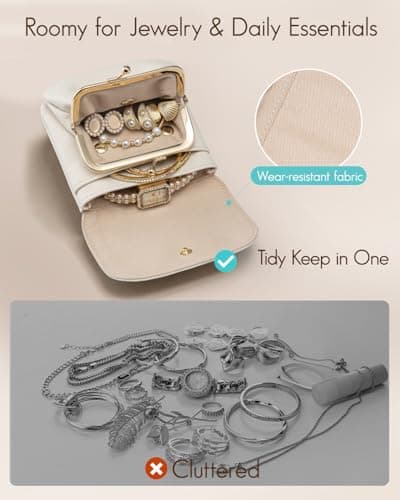 VLANDO 2-in-1 Travel Jewellery Pouch, Detachable Coin Purse for Cards Cash — view 4