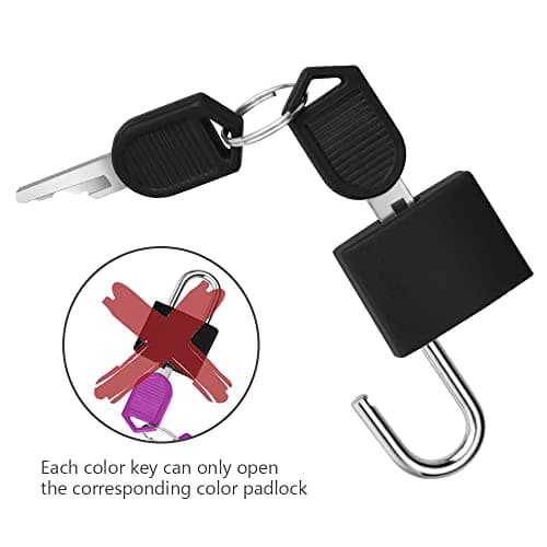 Flintronic 6 Pack Suitcase Lock with Key Small Padlock Luggage Lock Travel Lock Backpack Lock, Color Metal Padlock with Key, Small Padlock for Travel Backpack Play Fitness — view 6