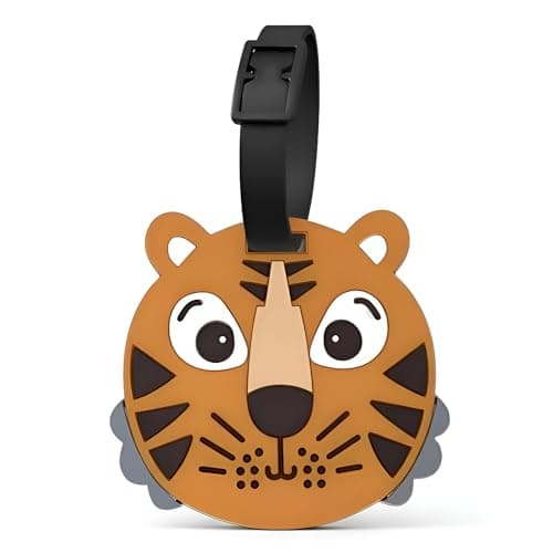 Tiger Head Luggage Tag for Suitcases, Silicone Animal Travel ID Tag, 1 Pack