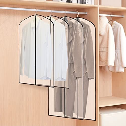 WAORZMK Garment Bags, 12 Pack 40 In Clear Plastic Suit Covers for Men Women — view 6