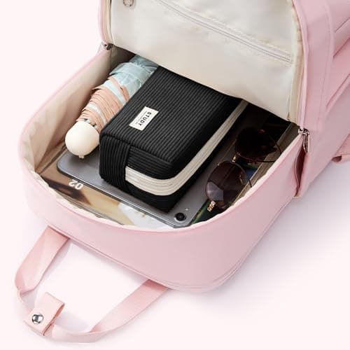 KALIDI Corduroy Pencil Case Pen Bag Large with 2 Compartment Girls School — view 6