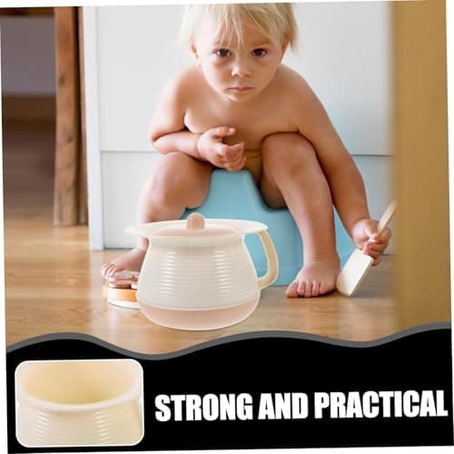 GAROZATION Boy Girl Urine Pail Plastic Portable Home Spittoon Lid Bedside Boys and Girls Chamber Pot Urine Bucket for Camping Travel Potty Toilet — view 6