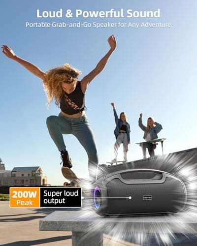 Portable Bluetooth Speakers Wireless, 200W PEAK Outdoor Speaker w/2.0 Bass — view 4