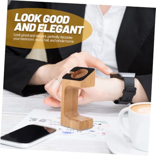 Angoily Bamboo Smart Watch Charging Station Holder Display Stand for Watch Charging Bracket Usb Travel Charger Support — view 5