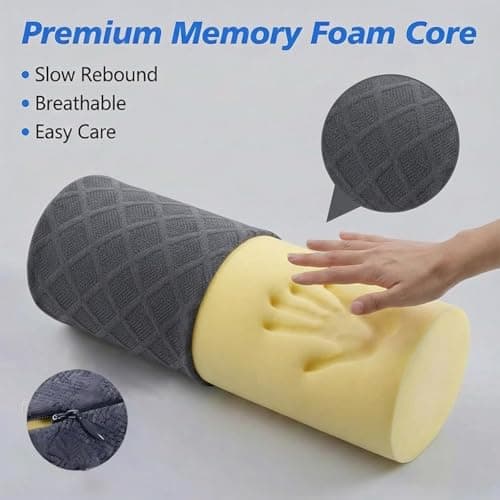 Pyxovixar Cervical Neck Roll Memory Foam Pillow,Removable Cover17*4.7" — view 6