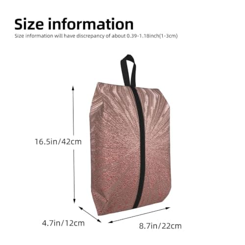 Rose Gold Pink Print Waterproof Shoe Bag Travel Bag with Carry Strap Storage Bag Versatile Cosmetic Bag-2pcs — view 3
