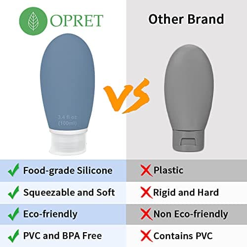 Opret 100ml Silicone Travel Bottle for Toiletries, 4 Pack Leak Proof — view 5