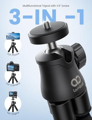 Lamicall Mini Phone Tripod Stand with Remote, for Smartphone Gopro Camera — view 2