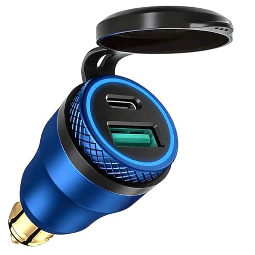 30W Motorcycle USB Charger DIN Plug Type C+USB A Fast Charging Adapter