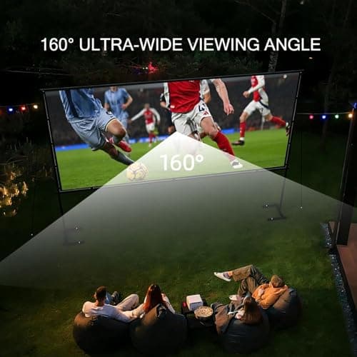 120 inch Projector Screen with Stand - 4K HD 16:9 Wrinkle-Free Display, Portable Outdoor & Indoor Movie Screen, 160° Wide Viewing Angle for Home Cinema, Garden & Camping — view 6