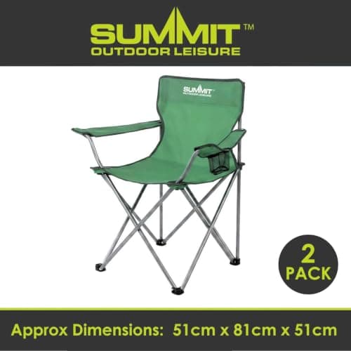 Folding Camping Chair With Cup Holder | Carry Bag | 2 Set | Green — view 2