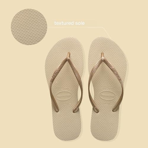 Havaianas Slim Women's Flip Flop, Sand Grey/Light Golden, 3/4 UK — view 4