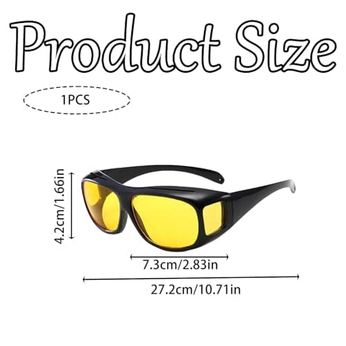 Labyrinxel Night Driving Glasses Anti Glare Headlight Glasses with Yellow Lenses, Driving Glasses Over Glasses for Men Drivers and Cyclists, Comfortable Frame for Car Road Use — view 2