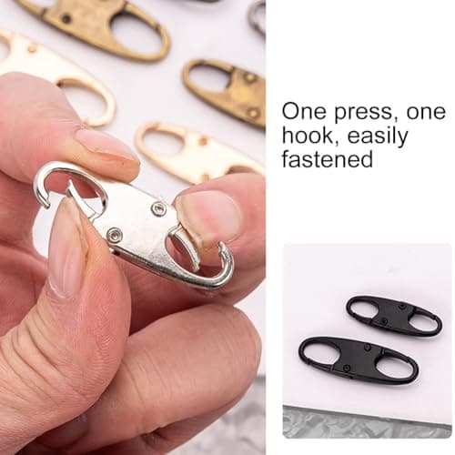 6 Pcs Anti-Theft Zipper Lock Clips, Double Opening S Carabiner Zipper Pull Locks, Mini Snap Hook Clips for Backpacks, Travel, Camping and Fishing — view 3