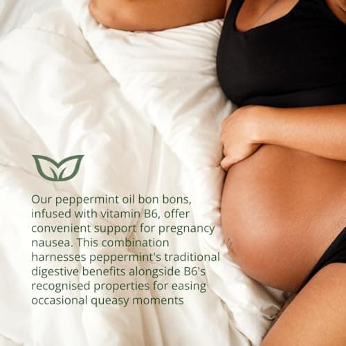 Myrtle & Maude - Queasy Days Vitamin B6 Bon Bons - Nausea Relief and Morning Sickness Support - Enriched with 100% Natural Peppermint Oil - All Natural - Certified Vegan (1 Pack) — view 3