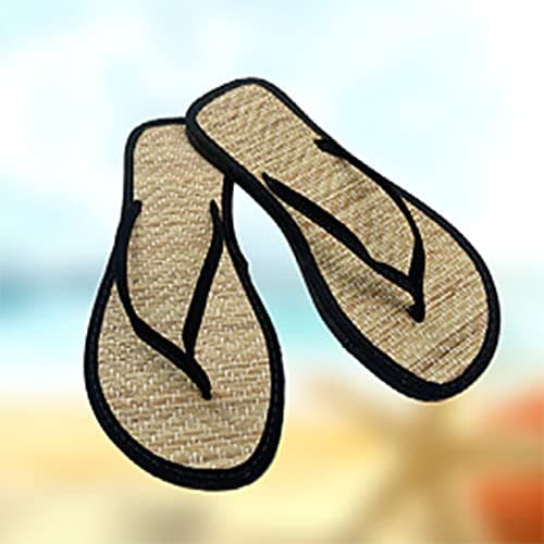Flip Flops Bamboo Women's Slippers Toe Separator Summer Mules Flower Sandals Flat Comfortable Non-Slip Silent Bamboo Rattan Flop Slippers, Black, EU 41, black, 7 UK — view 5