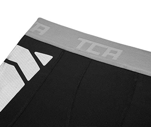 TCA Men's CarbonForce Pro Compression Base Layer Shorts Thermal Under Gear - Black Stealth/Grey, L — view 5