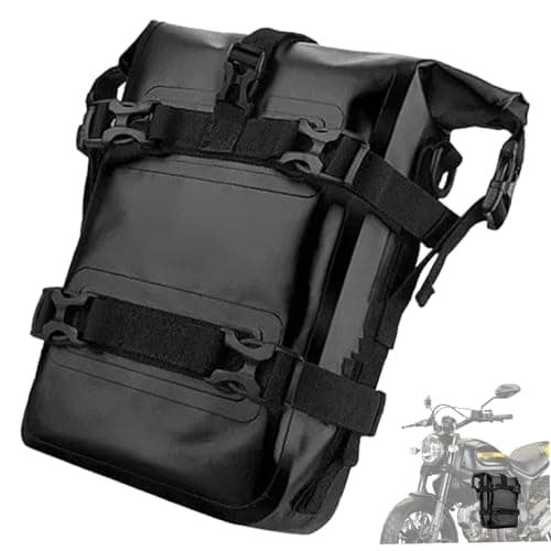 Motorcycle Crash Bar Bags 5-8L Non-Slip Waterproof PVC Motorcycle Side Bag with Strap Shock Absorption Motorbike Accessories for Storage, Crash Bar Bags
