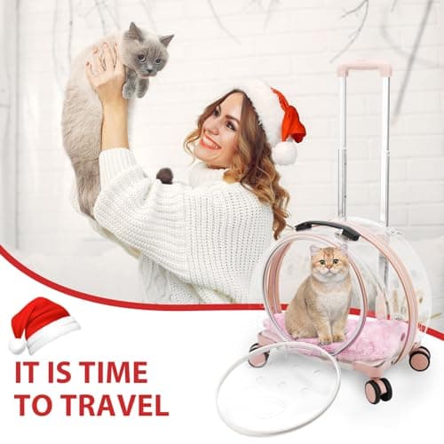 Transparent & Fully Breathable cat Carrier with Rolling Wheels — view 6