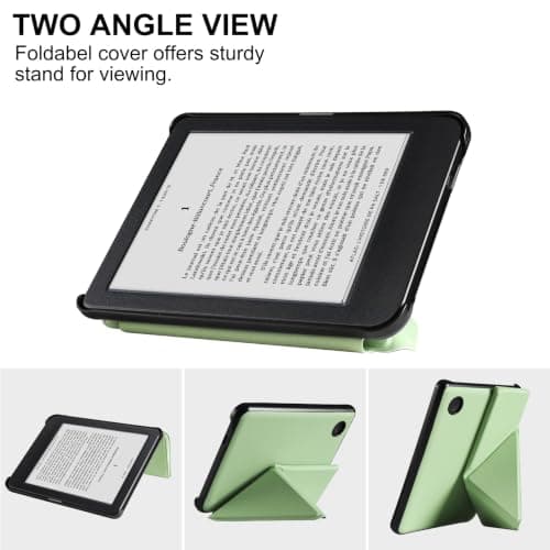 VOVIPO Slimshell Case for Kobo Clara Colour/Clara BW 2024 6" eReader,Ultra Slim Lightweight Protective Stand Cover with Auto Sleep/Wake for Kobo Clara Colour-Matcha green — view 3