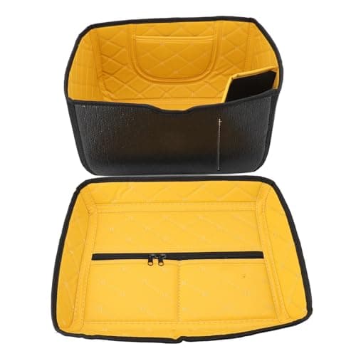 SIXRUN Top Box Liner PU Leather Tail Box Inner Bag 45L Motorcycle Trunk Case Pad with Padding Wear Resistant Universal Fit for Commuters Touring Riders (Yellow)