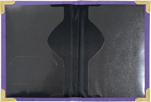 StoneMaxi UK British Passport Holder PU Leather Travel Wallet with Gold Embossed Design (Purple) — view 3