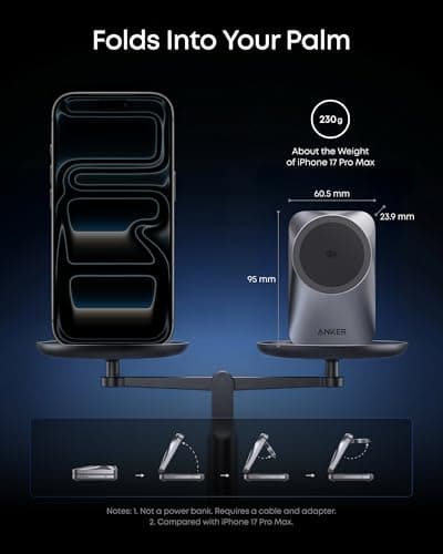 Anker Prime 3‑in‑1 Wireless Charger, Qi2‑Certified 25W, MagSafe‑Compatible — view 4