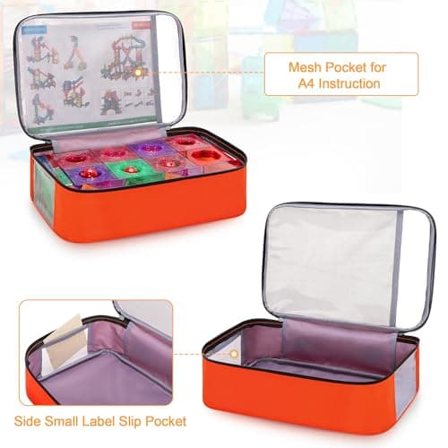 Rexmica 2pcs Toy Storage Organiser Bag for Magnetic Building Tiles Blocks — view 3