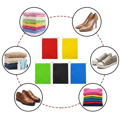 Gaomumu Shoe Bags, Drawstring Storage Bags, Non-Woven Dustproof Set of 5 — view 5