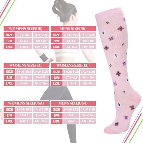 Zuimei 6 Pairs 20-30 mmhg Compression Socks for Women Men — view 2