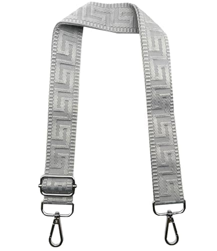 Shoulder Strap for Bag Adjustable Bag Straps Wide 3.8 cm with Silver Buckle, Handbags Straps Replacement for Women Crossbody Accessory, Pure grey, K17 — view 5