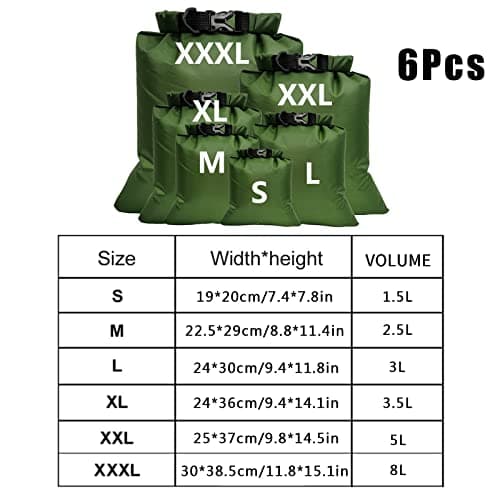 TSLBW 6 Pcs Waterproof Dry Bag Dry Sack Portable Big Capacity Combo Pouch — view 2