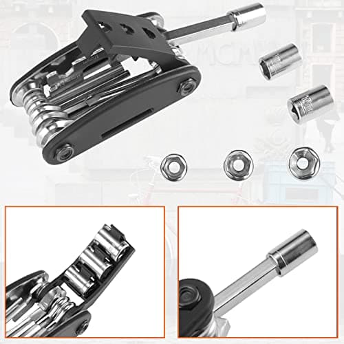 ROCKBROS Bicycle Repair Tool Bike Pocket Multi Function Folding Tool 16 in 1 Black — view 4