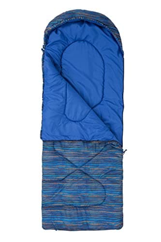 Mountain Warehouse Apex Mini Square Patterned Sleeping Bag - 2 Season, Lightweight & Insulated Bag - For Autumn, Camping, Hiking & Trekking Blue — view 2